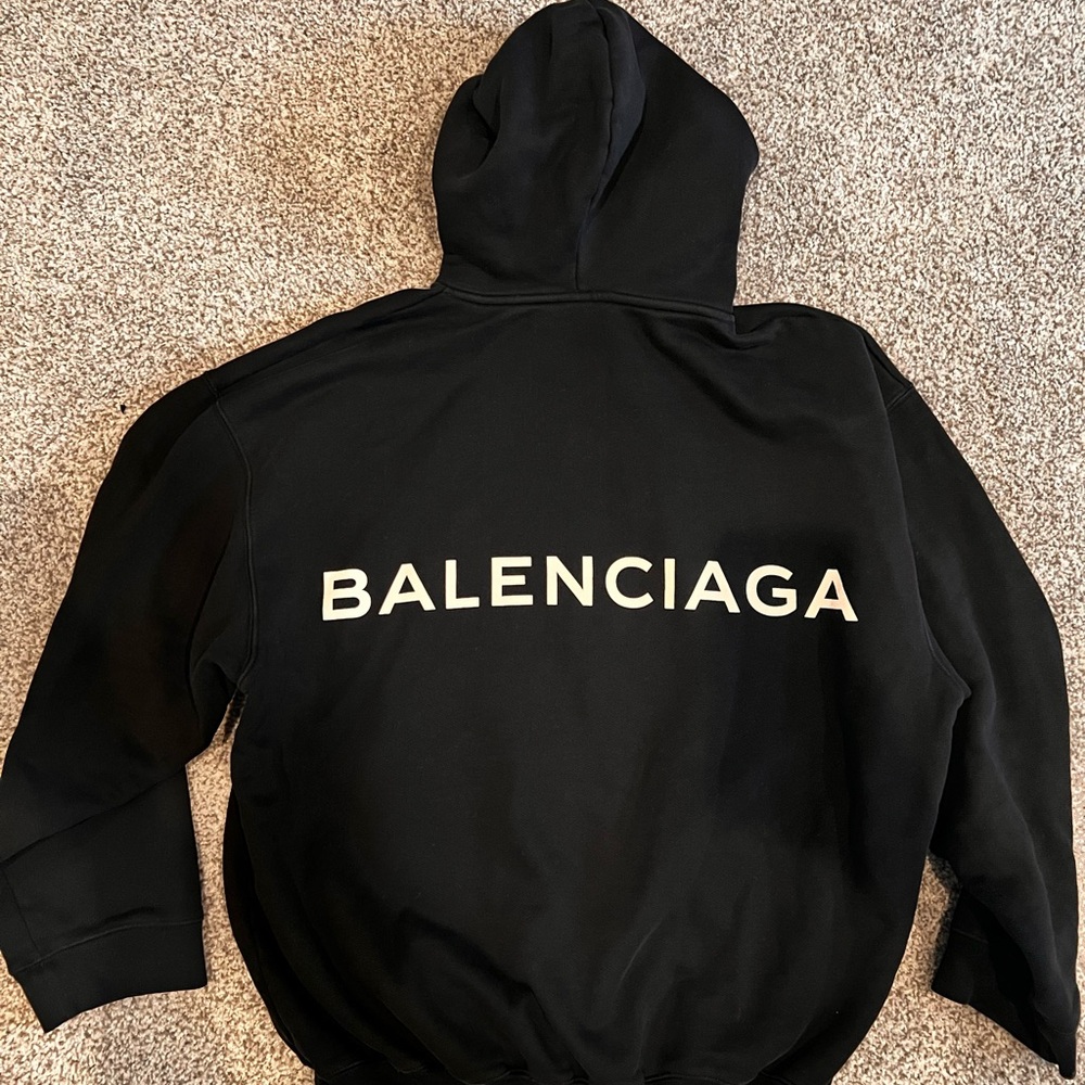 Balenciaga Paris Black Logo Hoodie